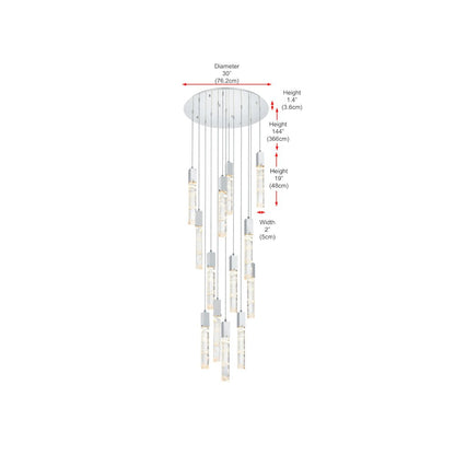 Aurora 30 inch Chandelier in Chrome