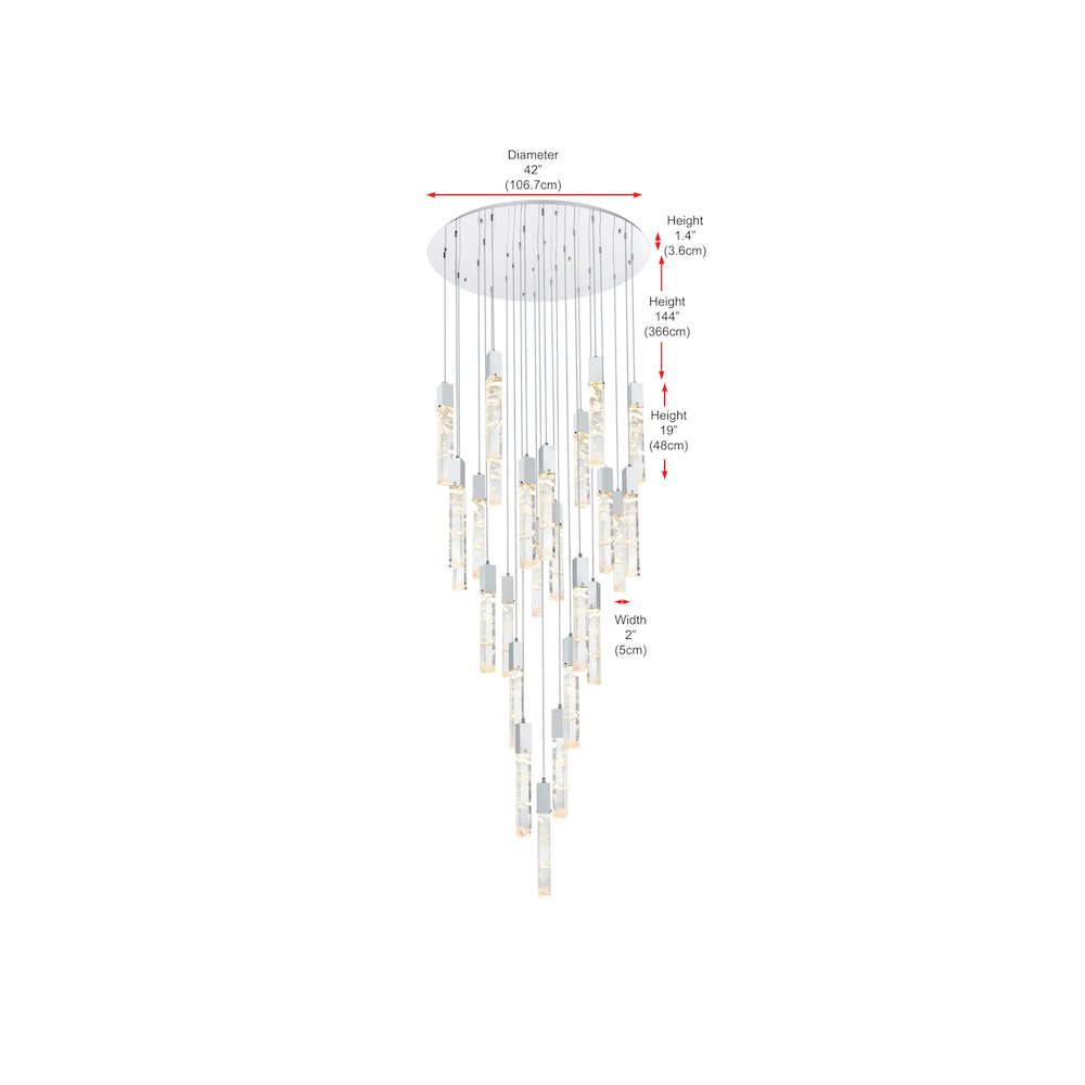 Aurora 42 inch Chandelier in Chrome