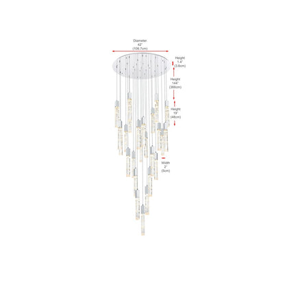 Aurora 42 inch Chandelier in Chrome