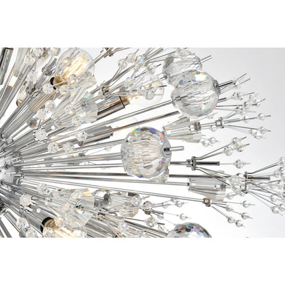 Vera 36 inch crystal starburst oval pendant in chrome