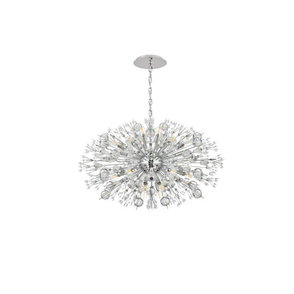 Vera 36 inch crystal starburst oval pendant in chrome