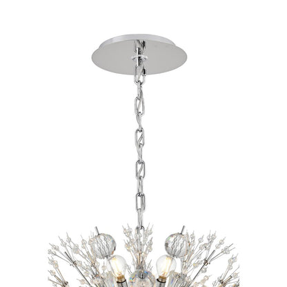 Vera 36 inch crystal starburst oval pendant in chrome
