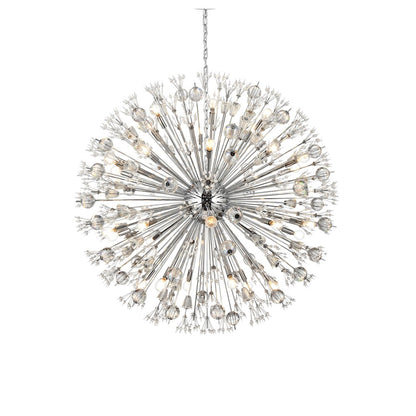 Vera 44 inch crystal starburst round pendant in chrome