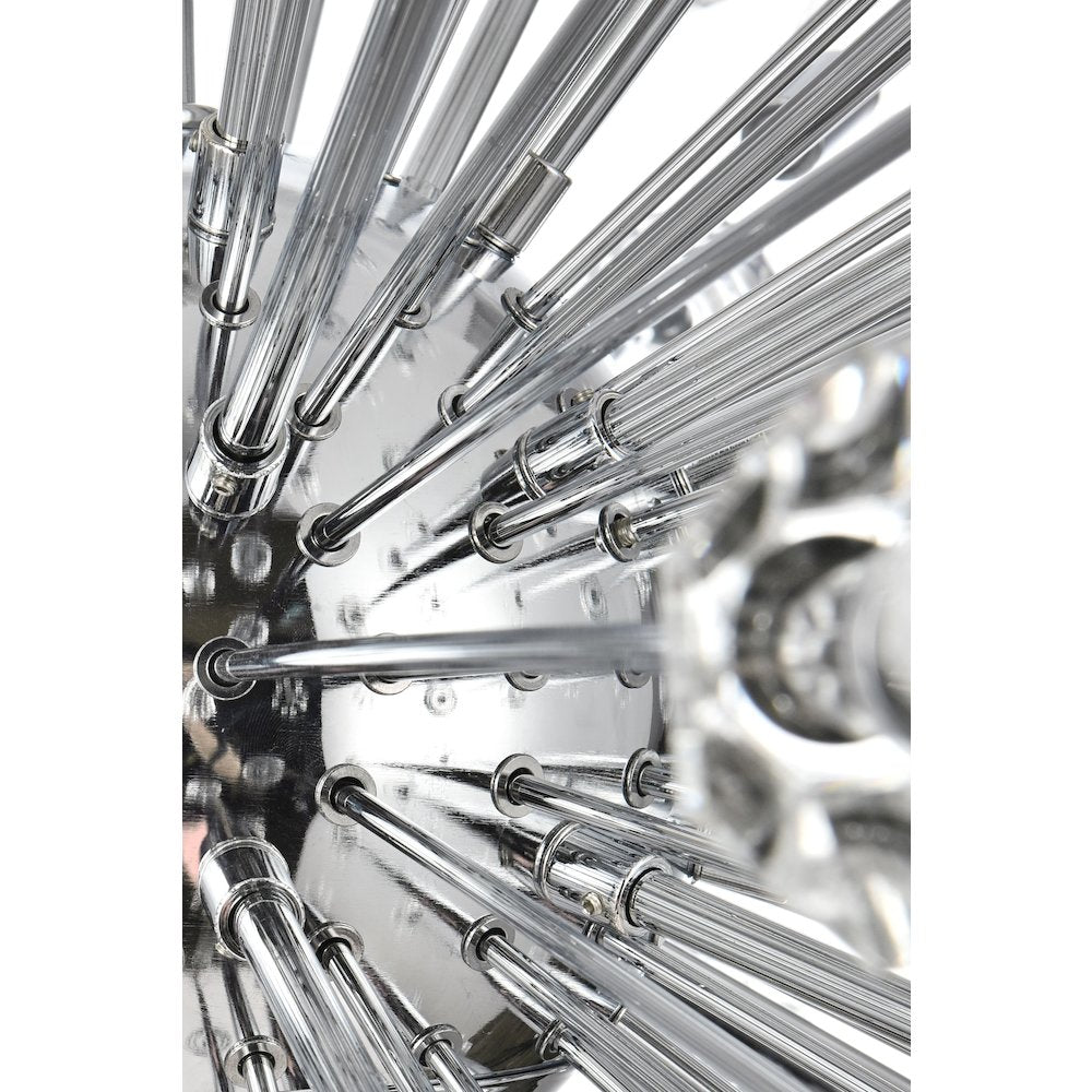 Vera 44 inch crystal starburst round pendant in chrome