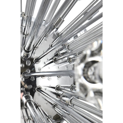 Vera 44 inch crystal starburst round pendant in chrome