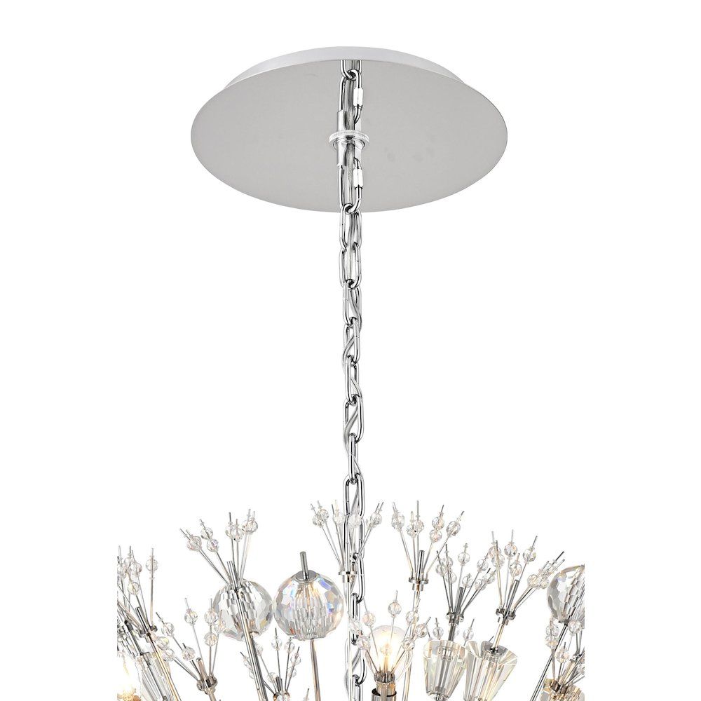 Vera 44 inch crystal starburst round pendant in chrome