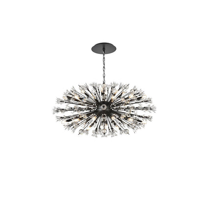 Vera 48 inch crystal starburst oval pendant in black