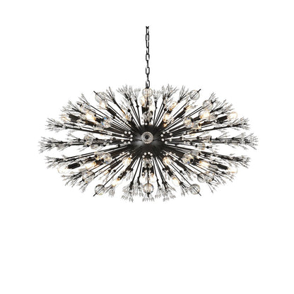 Vera 48 inch crystal starburst oval pendant in black