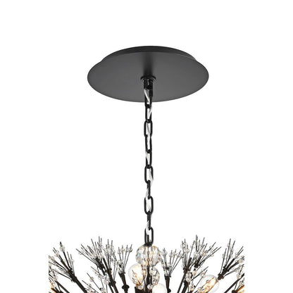 Vera 48 inch crystal starburst oval pendant in black