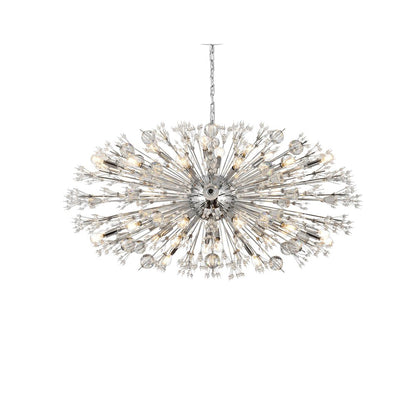 Vera 48 inch crystal starburst oval pendant in chrome