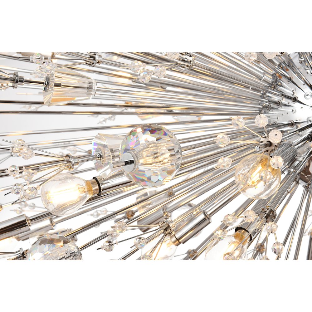 Vera 48 inch crystal starburst oval pendant in chrome