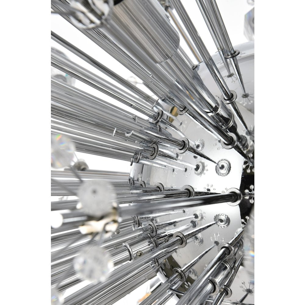 Vera 48 inch crystal starburst oval pendant in chrome