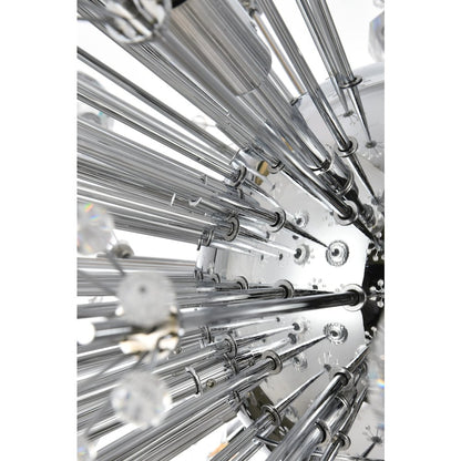 Vera 48 inch crystal starburst oval pendant in chrome