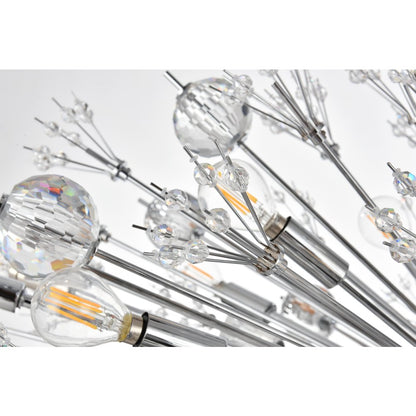 Vera 48 inch crystal starburst oval pendant in chrome