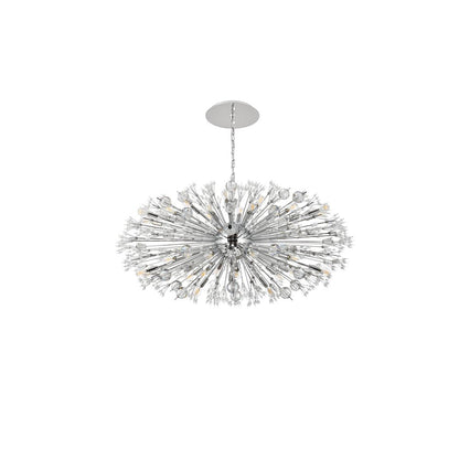 Vera 48 inch crystal starburst oval pendant in chrome