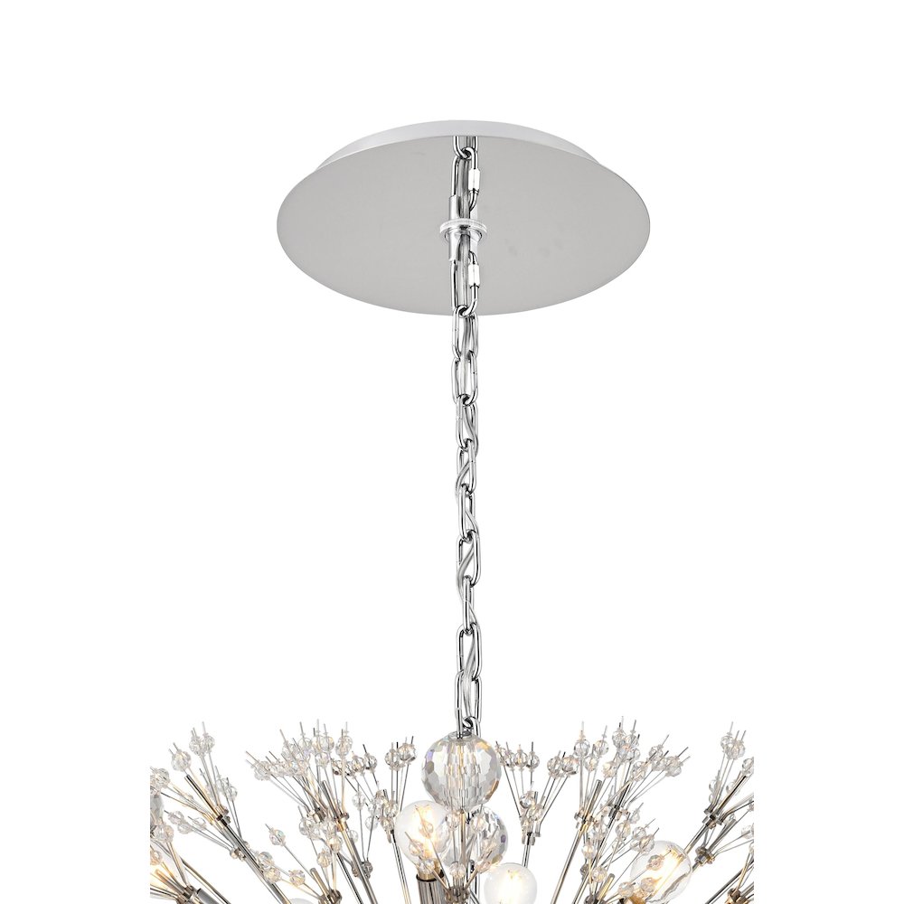 Vera 48 inch crystal starburst oval pendant in chrome
