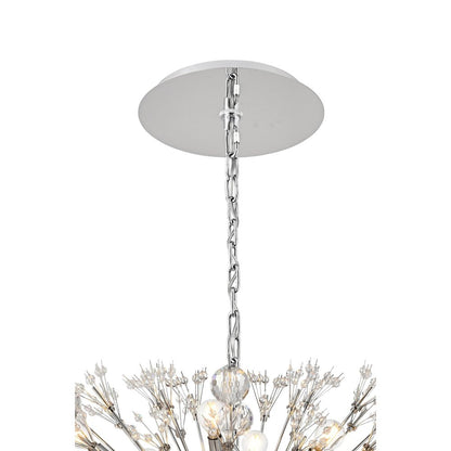 Vera 48 inch crystal starburst oval pendant in chrome