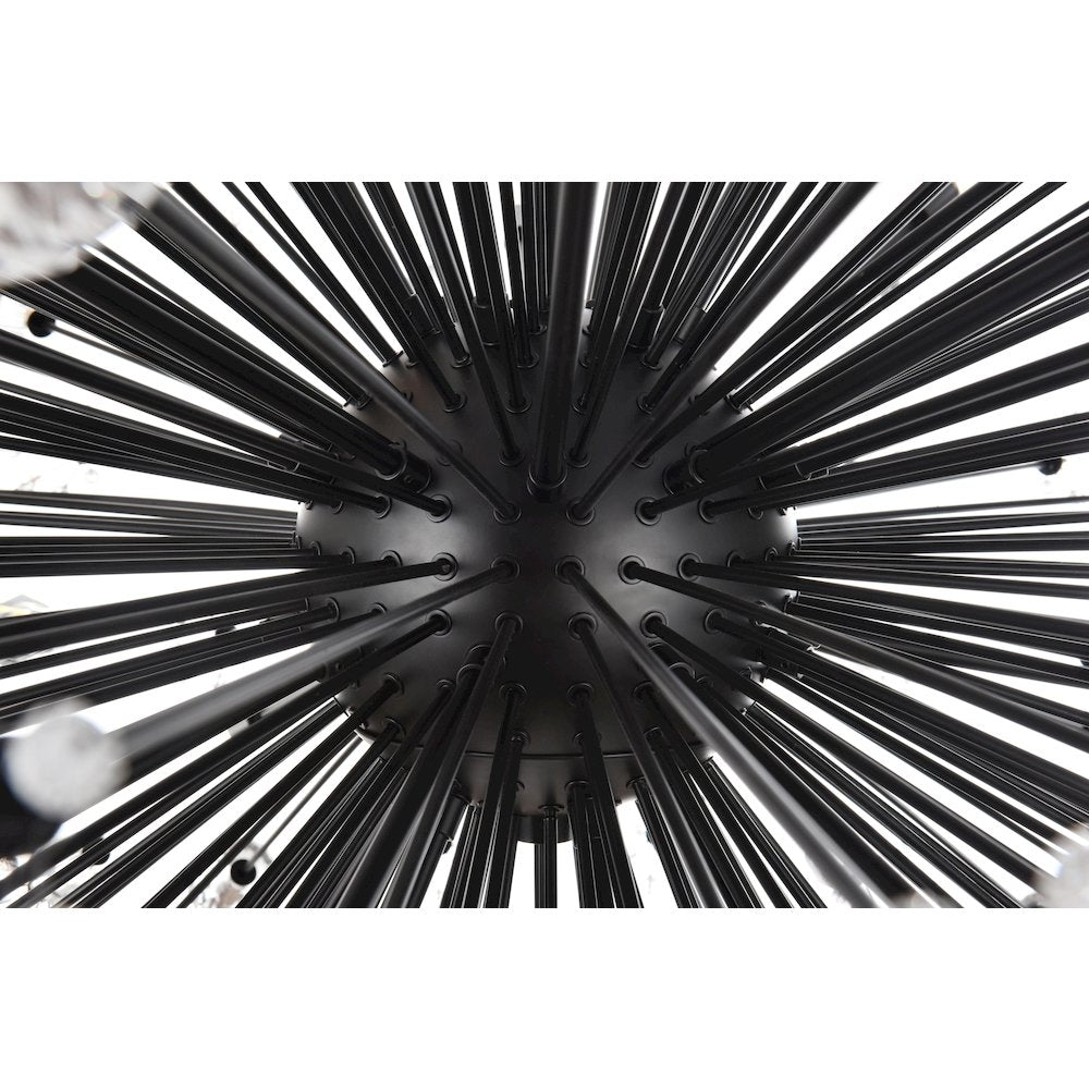 Vera 50 inch crystal starburst round pendant in black