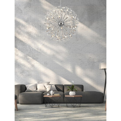 Vera 50 inch crystal starburst round pendant in chrome