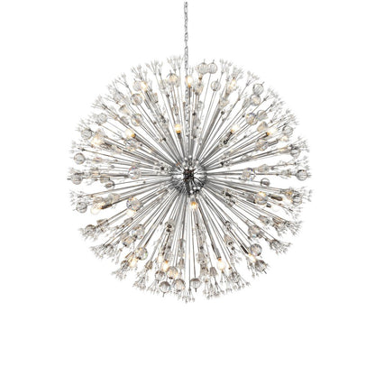 Vera 50 inch crystal starburst round pendant in chrome