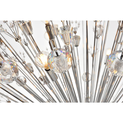 Vera 50 inch crystal starburst round pendant in chrome