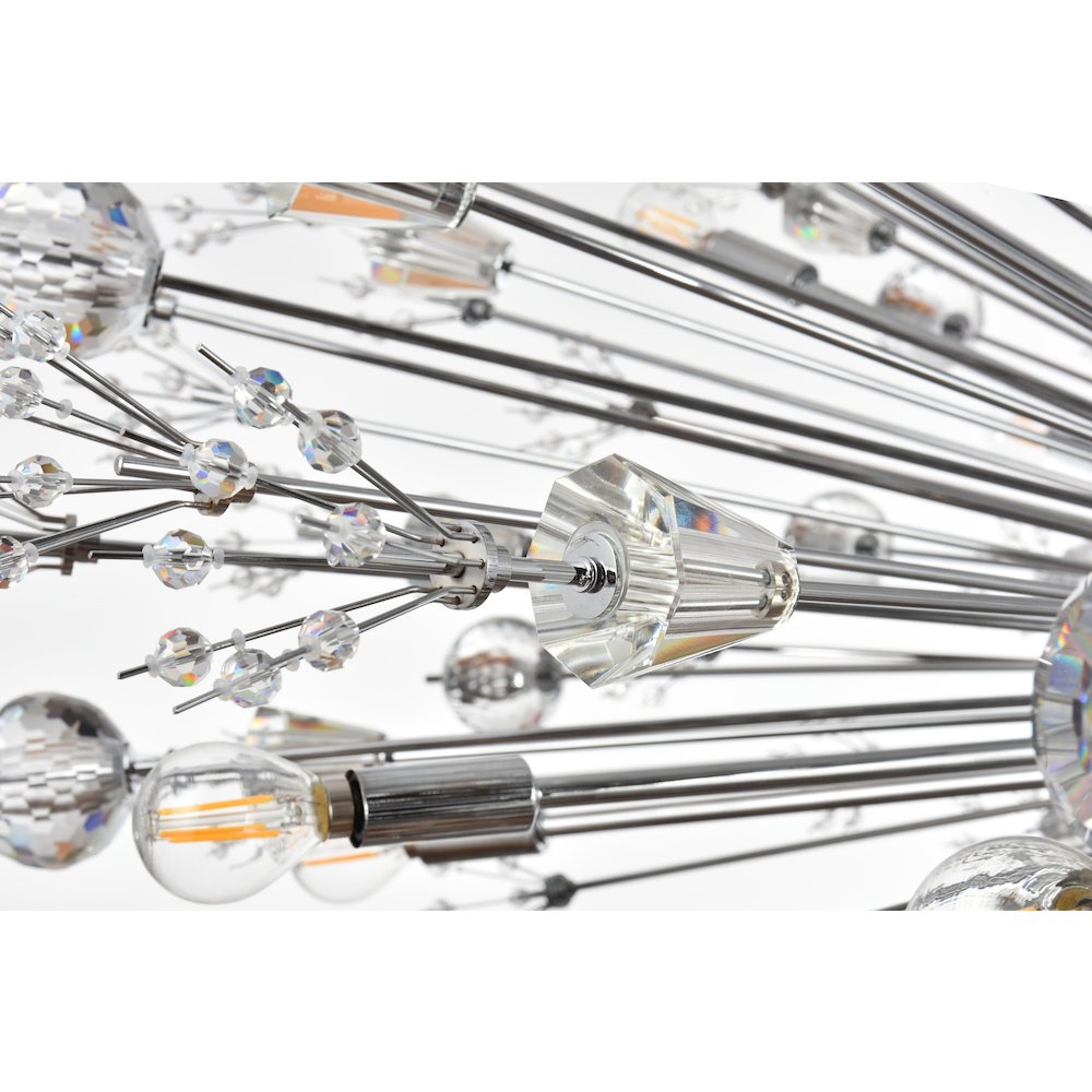 Vera 50 inch crystal starburst round pendant in chrome
