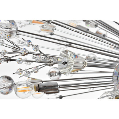 Vera 50 inch crystal starburst round pendant in chrome