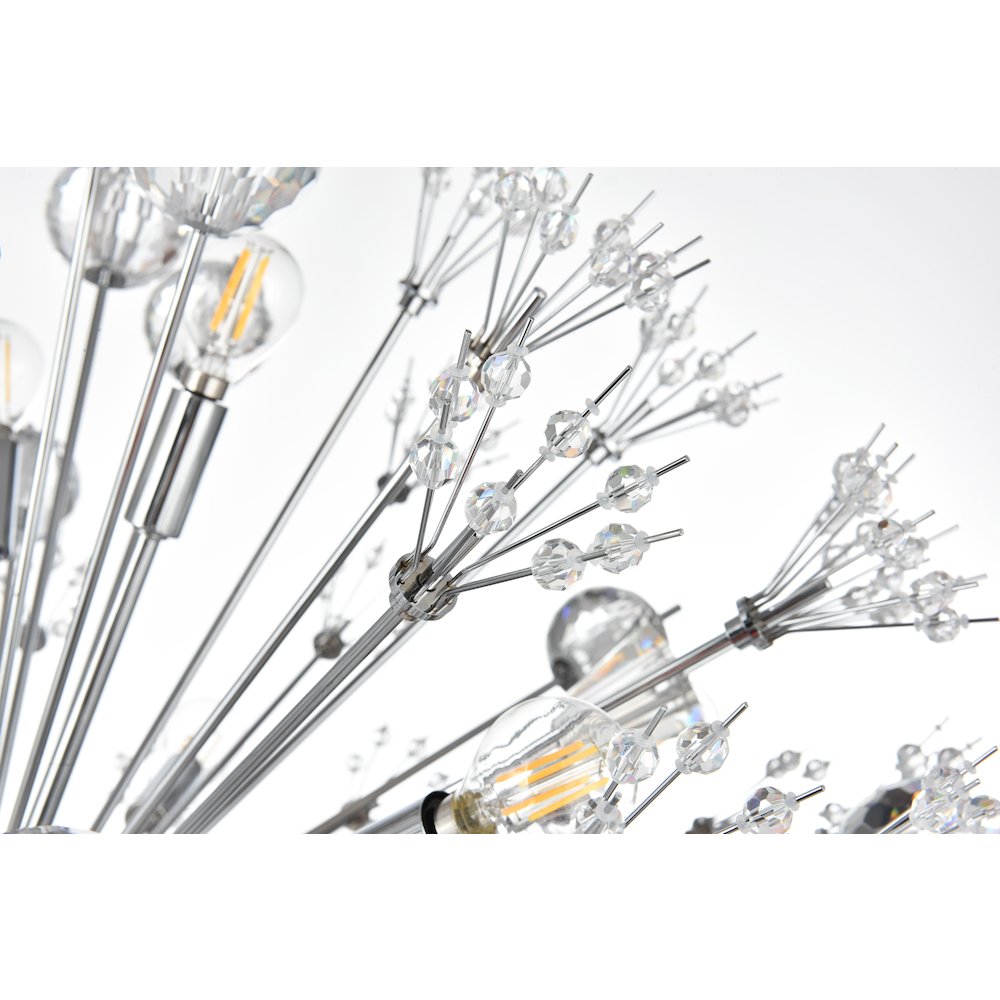 Vera 50 inch crystal starburst round pendant in chrome