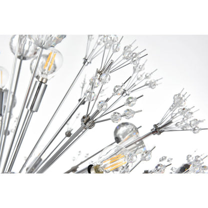 Vera 50 inch crystal starburst round pendant in chrome