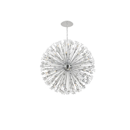 Vera 50 inch crystal starburst round pendant in chrome