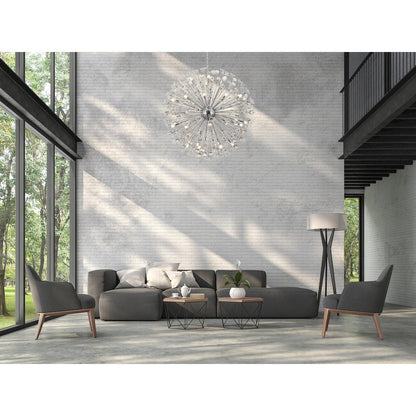 Vera 50 inch crystal starburst round pendant in chrome