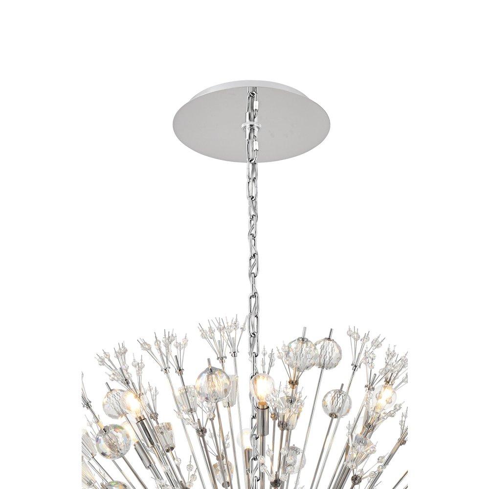 Vera 50 inch crystal starburst round pendant in chrome