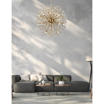 Vera 50 inch crystal starburst round pendant in gold