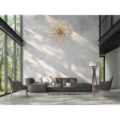 Vera 50 inch crystal starburst round pendant in gold