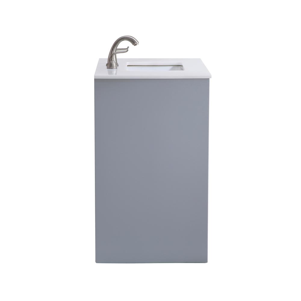 30 inch Single Bathroom vanity in Grey with ivory white engineered marble