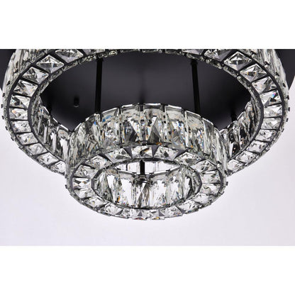 Monroe 22 inch LED double flush mount in black