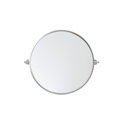 Round pivot mirror 24 inch in silver