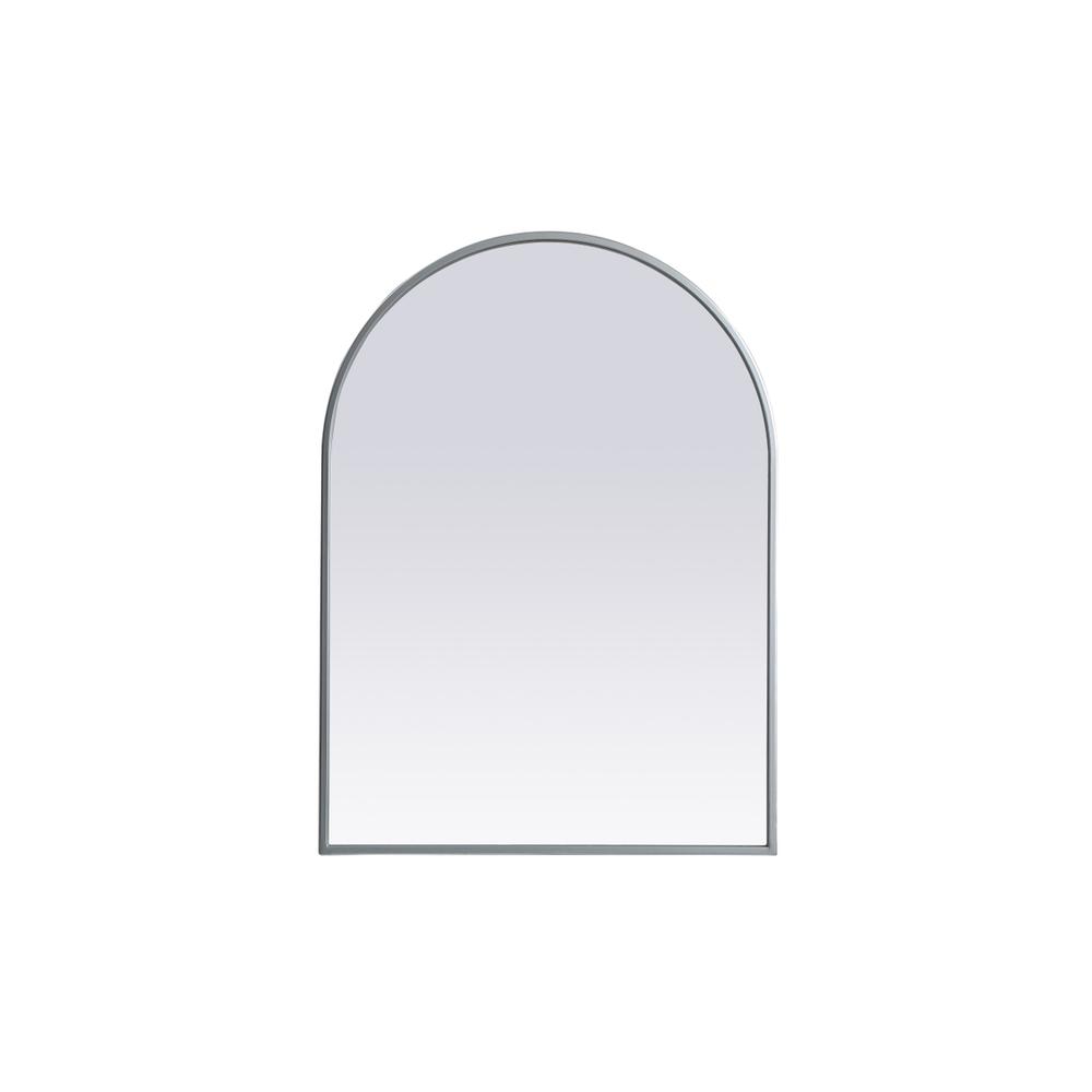 Metal Frame Arch Mirror 22x30 Inch in Silver