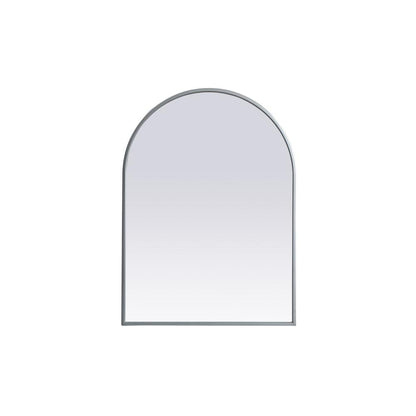 Metal Frame Arch Mirror 22x30 Inch in Silver