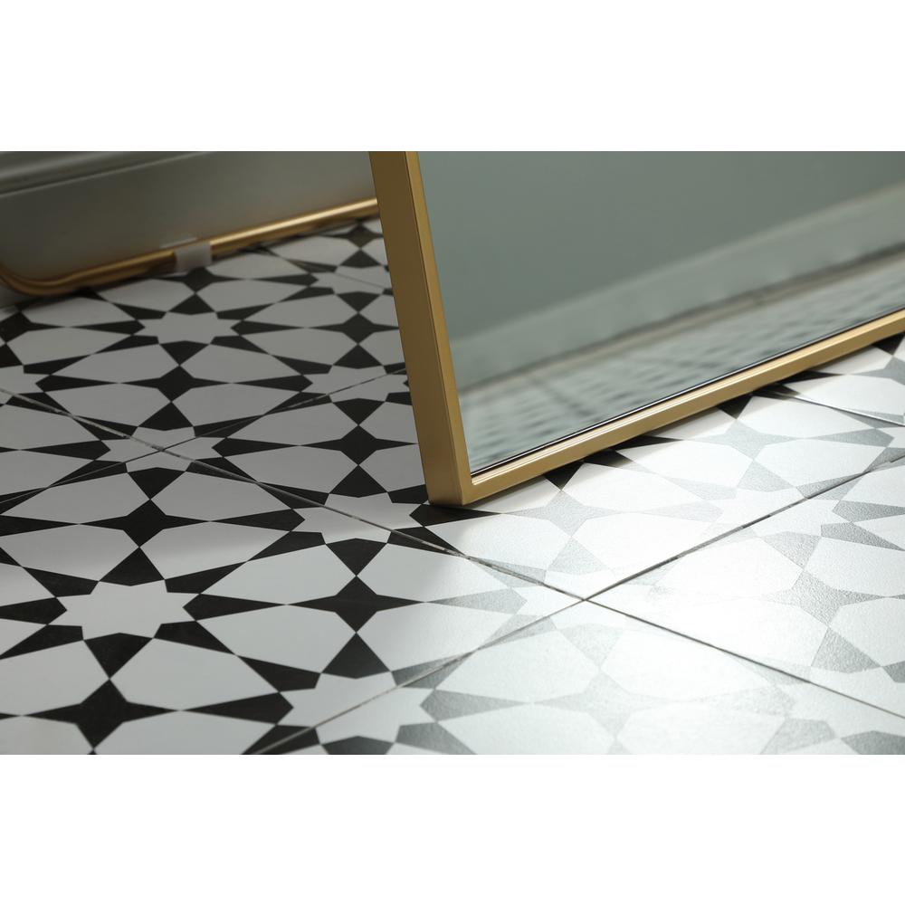 Metal Frame Rectangle Full Length Mirror 30x72 Inch in Brass