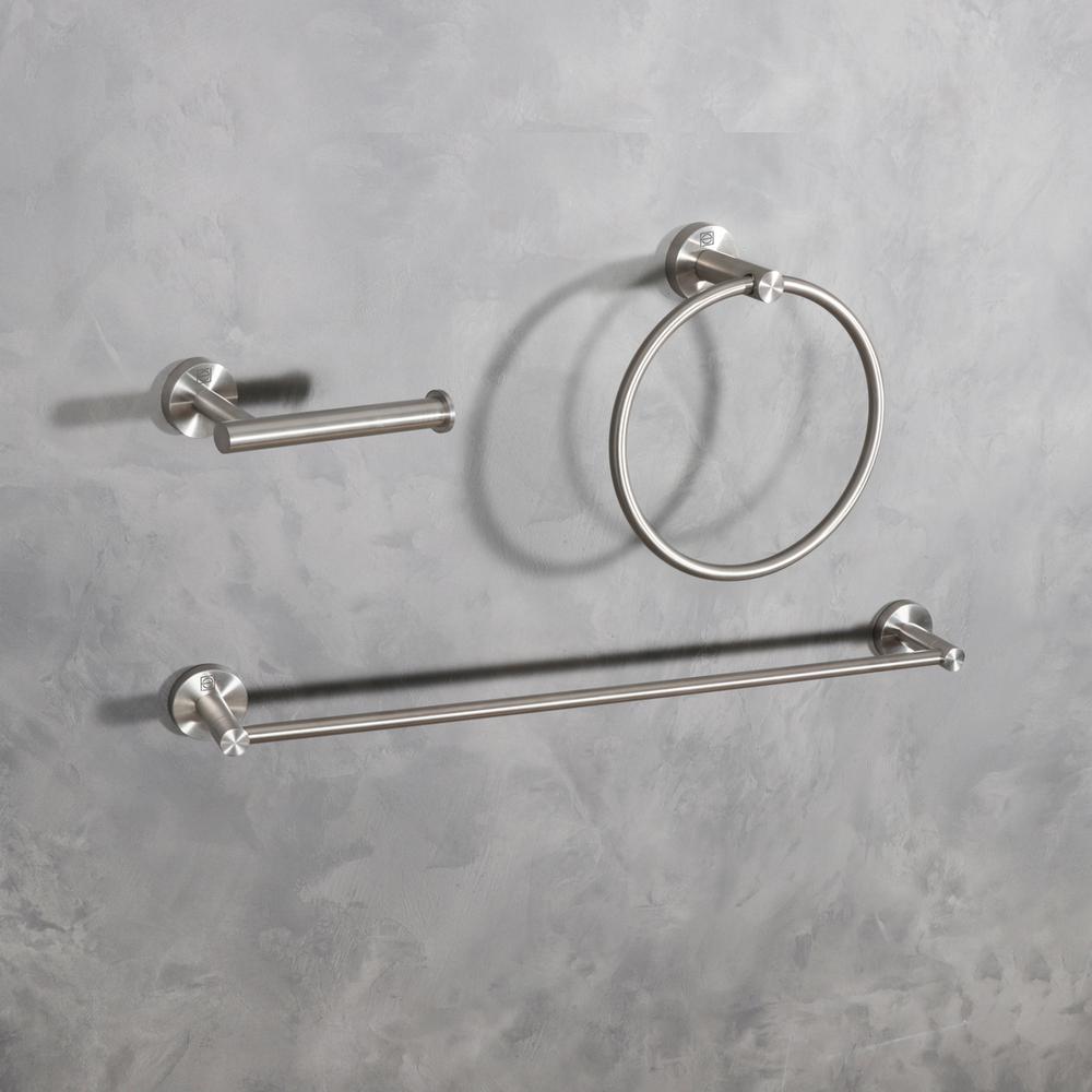 Alma 3-Piece Bathroom Hardware Set in Brushed Nickel