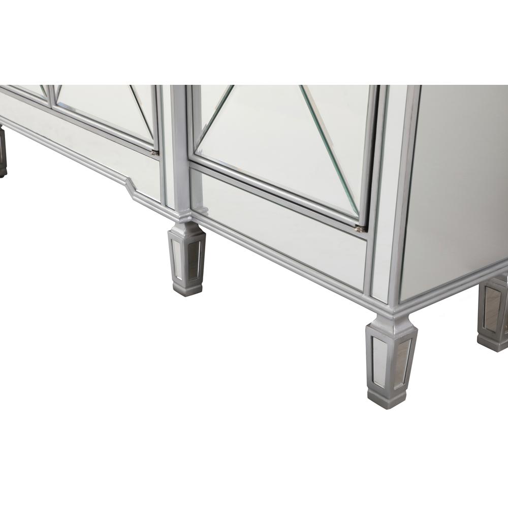 72 inch mirrored credenza in silver
