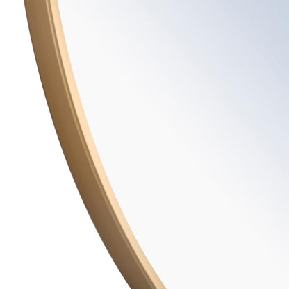 Metal frame Round Mirror 28 inch Brass finish