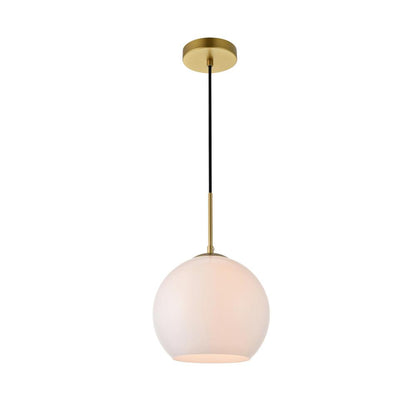 Baxter 1 Light Brass Pendant With Frosted White Glass