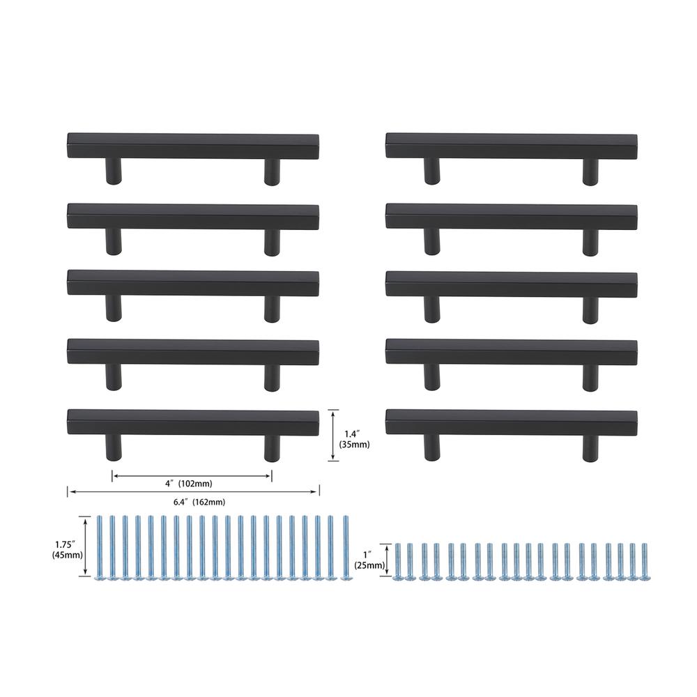 Dior 4" Center to Center Matte Black Bar Pull Multipack (set of 10)