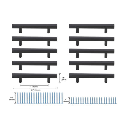 Dior 4" Center to Center Matte Black Bar Pull Multipack (set of 10)