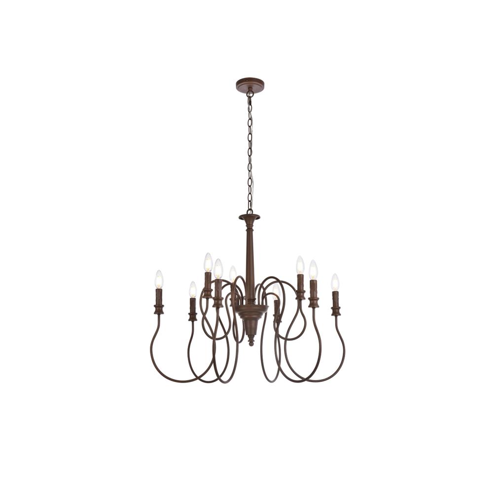 Flynx 9 lights pendant in weathered oak