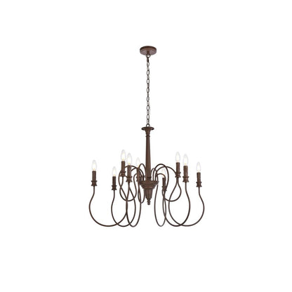 Flynx 9 lights pendant in weathered oak
