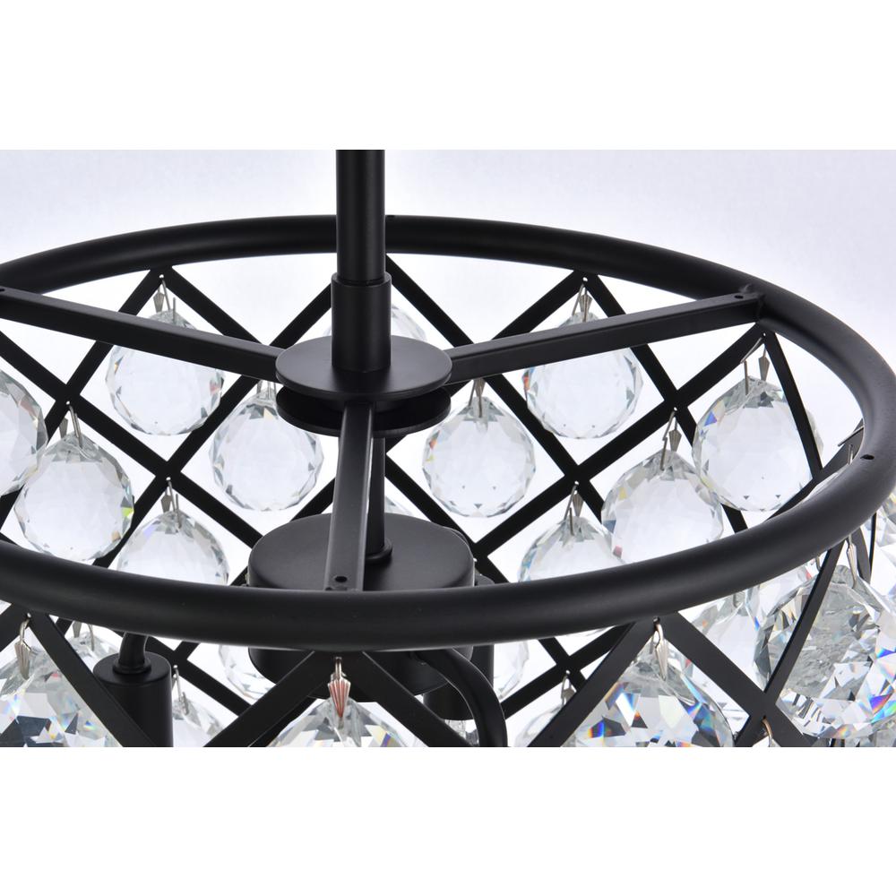 Madison 4 light Matte Black Pendant Clear Royal Cut Crystal