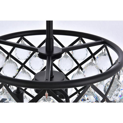 Madison 4 light Matte Black Pendant Clear Royal Cut Crystal